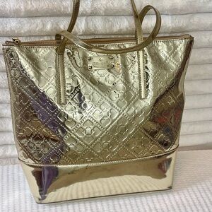 Kate Spade Jeralyn Beale Metallic Gold Large Tote Bag